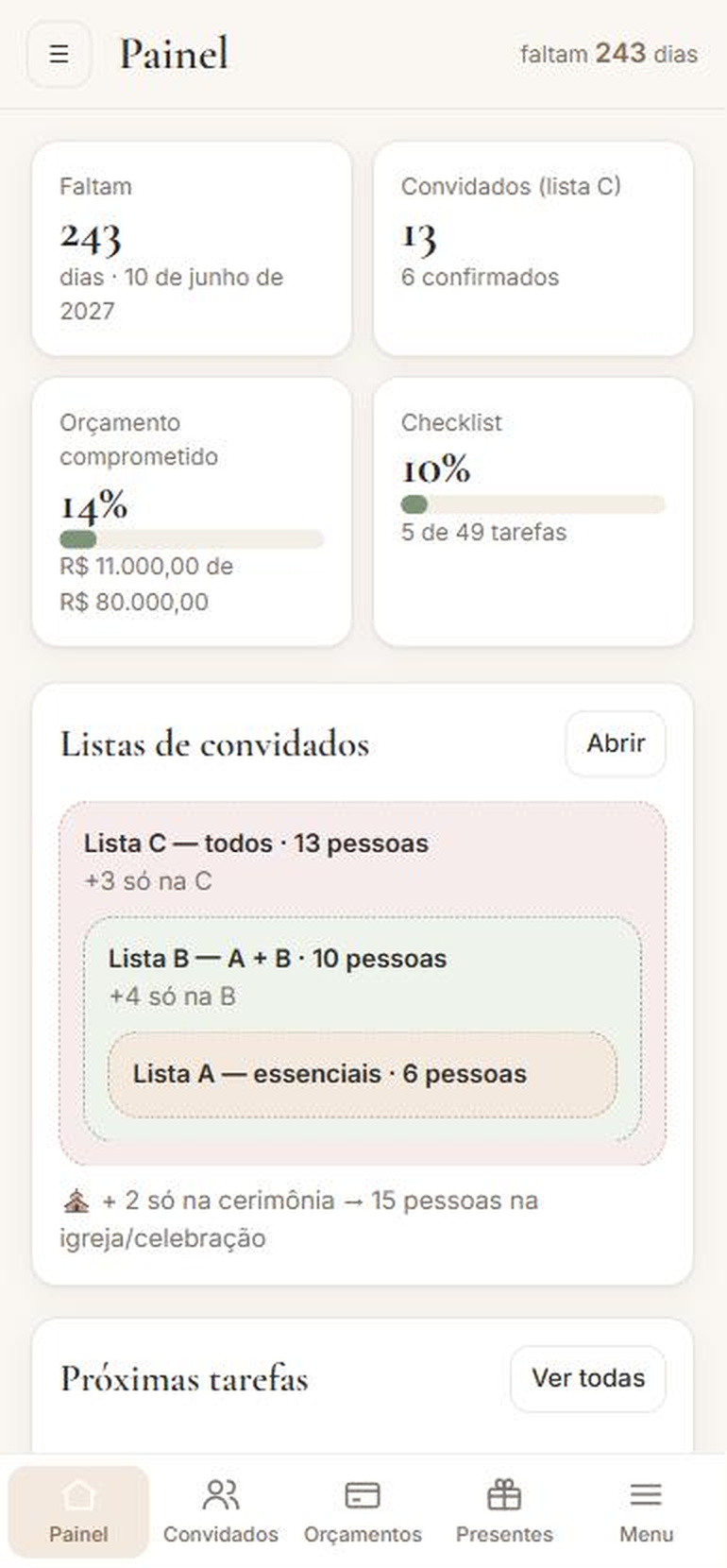 Painel do Sim & Sim no celular